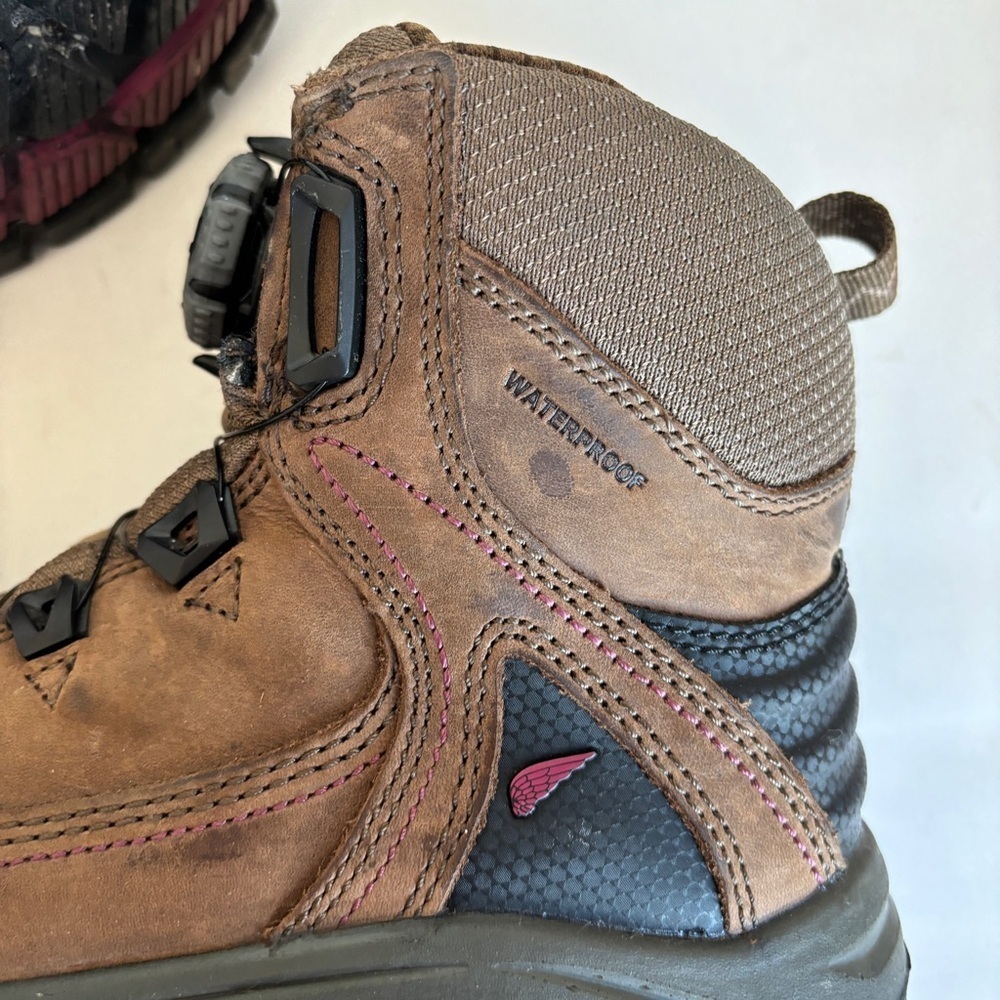 RED WING women brown leather casual Tradeswoman BOA Safety Toe Waterproof size 9 - Picture 13 of 15